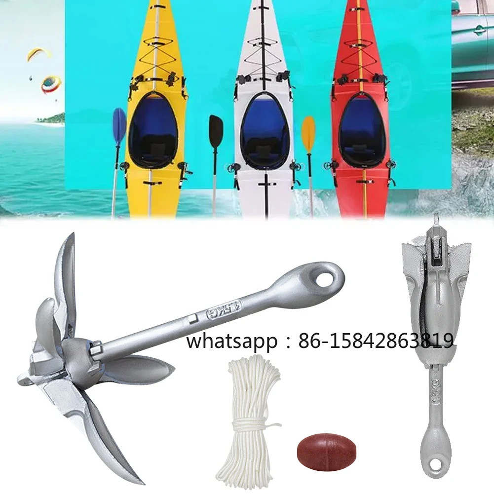 Fishing Boat Anchor - 0.7KG 1.5KG Stainless Steel Folding Grapnel