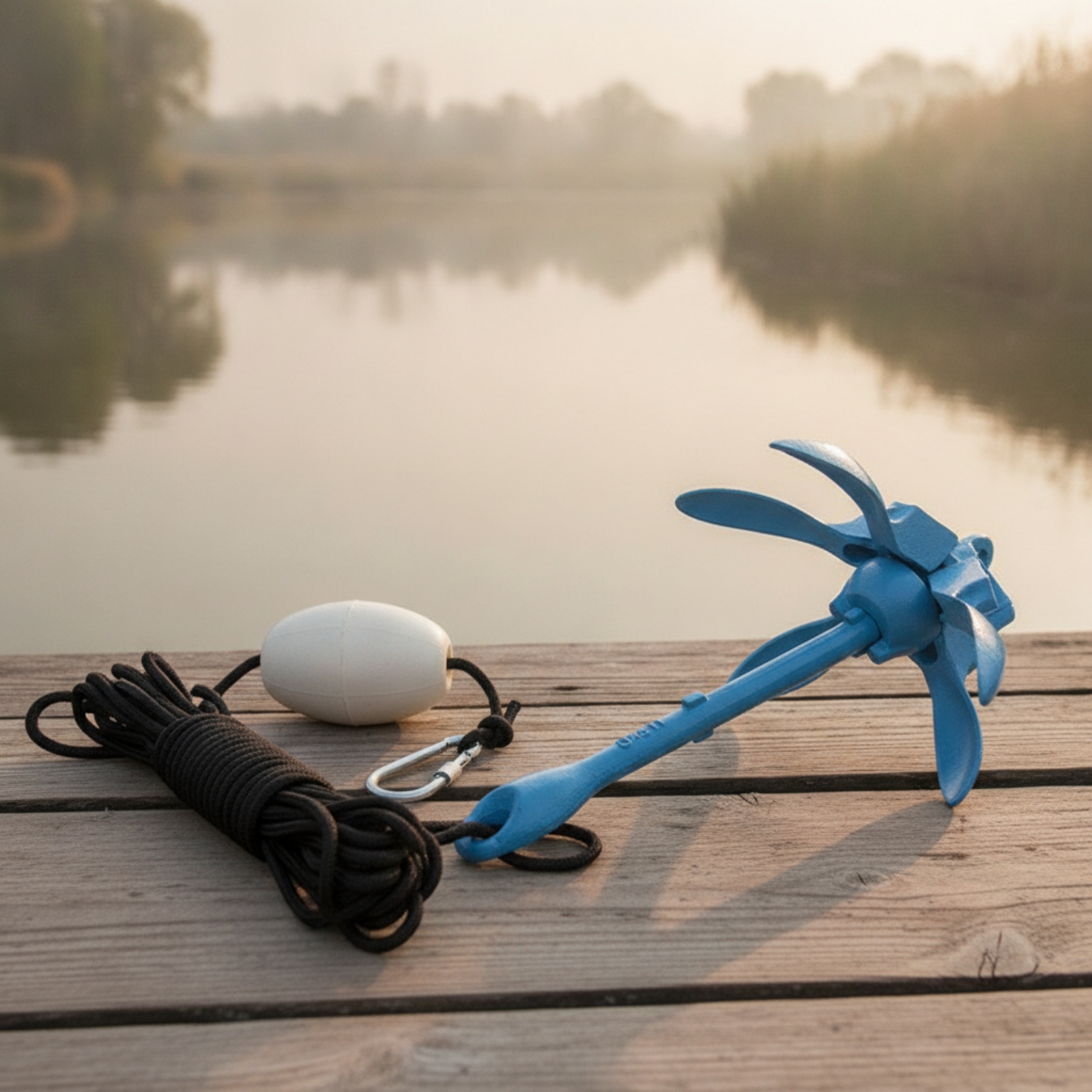 Fishing Boat Anchor - Folding Anchor Kit with Buoy and