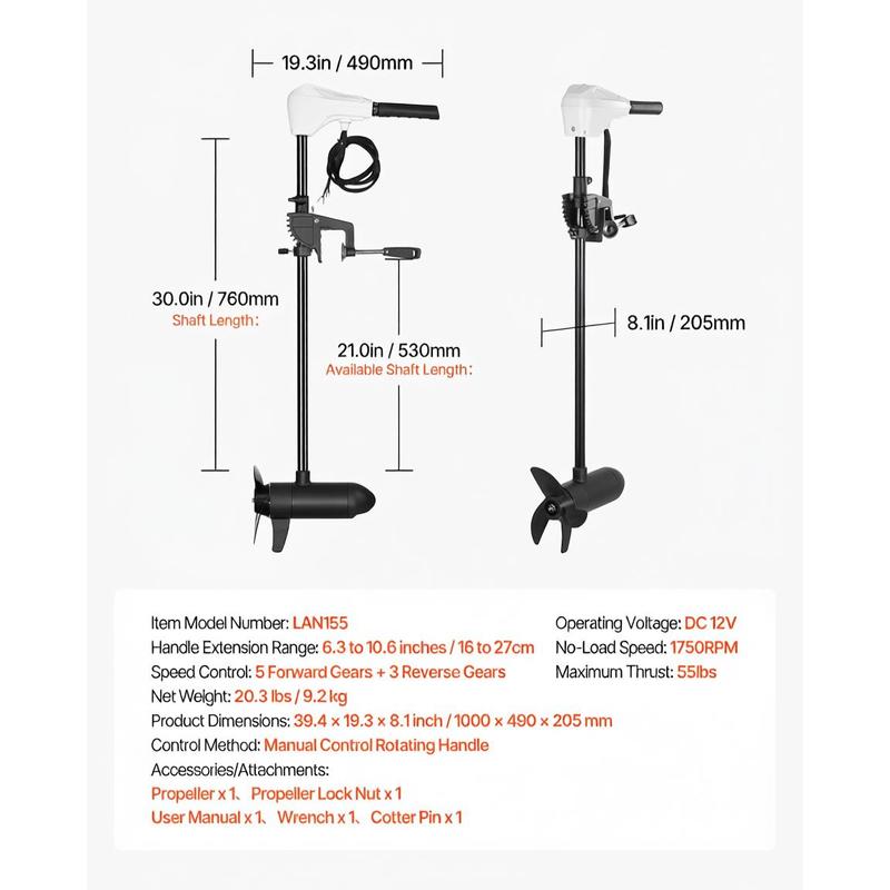 Electric Outboard Motor 30-In  - Fishing Boat Outboard Motor 评论和价格