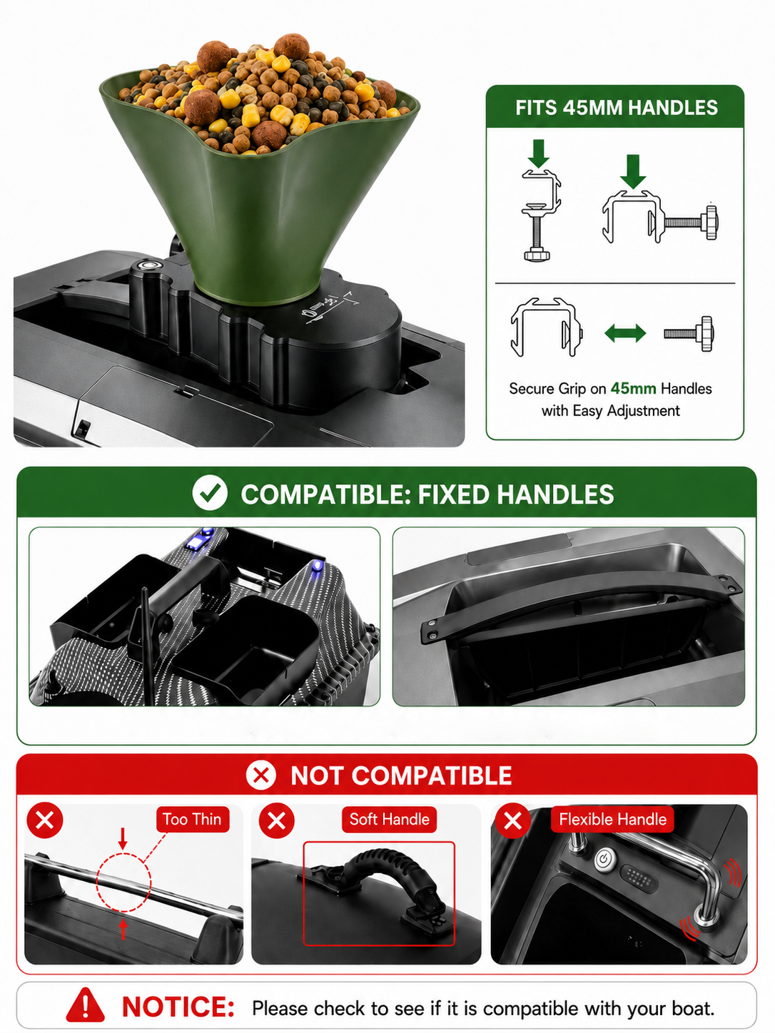 360° Rotating Bait Dispenser & - Fishing Boat Trailer 评论和价格