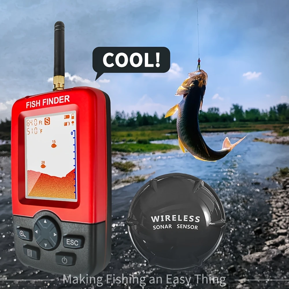 Portable Fish Finder, With Wir - Fishing Boat Depth Finder 评论和价格