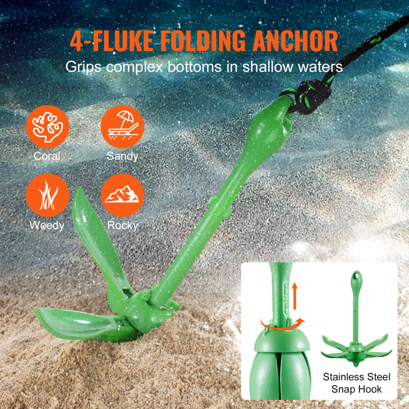 Kayak Anchor Kit 3.5 lb Paddle - Fishing Boat Anchor 评论和价格