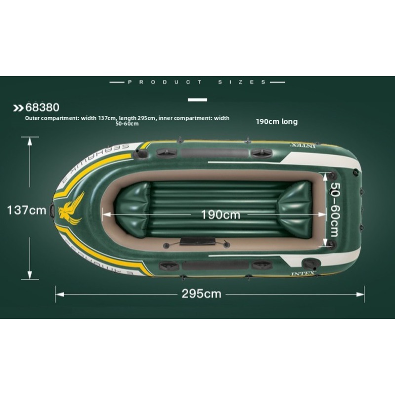 295*137*43cm 3 Person Inflatab - Fishing Boat Paddle 评论和价格