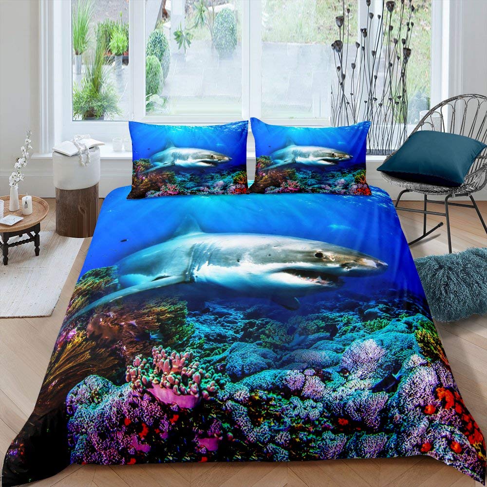 Fish Duvet Cover Set Ocean Bed - Fishing Boat Cover 评论和价格