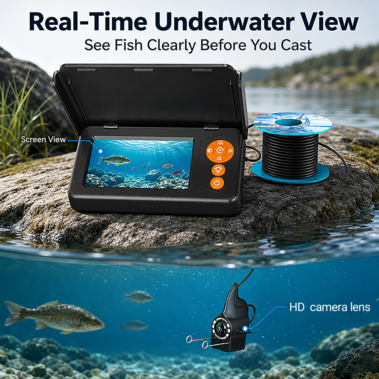 1080P HD Underwater Camera Fis - Fishing Boat Depth Finder 评论和价格