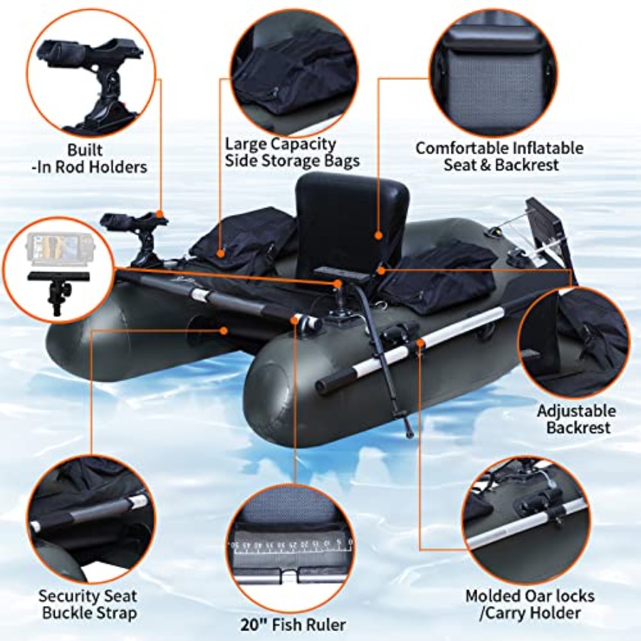 Inflatable Fishing Float Tube  - Fishing Boat Oar 评论和价格