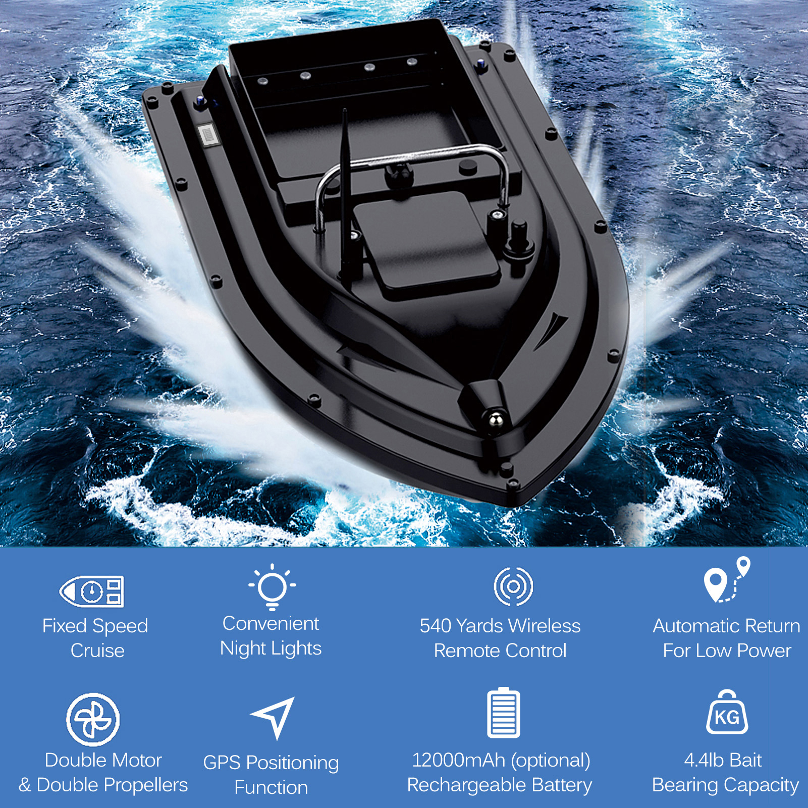 D16E GPS Fishing Bait Boat wit - Fishing Boat Gps 评论和价格
